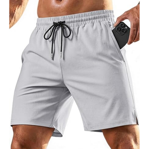 Pantalones Cortos de Algodón para Hombre, Cintura Elástica con Cordón, Lisos, Casuales, de Verano, con Logotipo Personalizado, Marca Privada, al por Mayor - Product Image 1