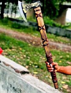 Handmade Industrial High Carbon Steel Flat Backed Hammer <b>Axe</b> Multi-Purpose Camping Outdoor Survival Rose <b>Wood</b> Handle - Product Image 2