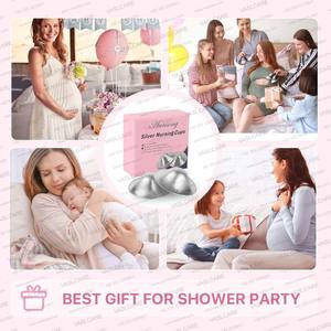 Tasses d'allaitement en argent sans BPA |   Gobelets réutilisables pour la collecte du lait maternel, couvre-tétons par Vaslcare - Product Image 5