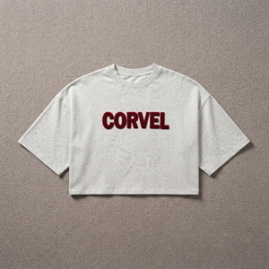 T-shirt court Y2K personnalisé pour femme, coupe ample, épaules tombantes, broderie en tissu éponge, manches courtes, col rond, décontracté, OEM Chenille - Product Image 3