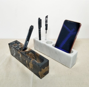 Porte-stylo en marbre, couleur personnalisée, logo, design moderne, pour porte-stylo de luxe fait main promotionnel - Product Image 1