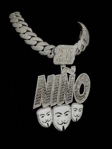 Colgante de Lujo con Letra VVS de Moissanita, Joyería Hip Hop Personalizada de Plata 925, de Moda, con Baño de Rodio Certificado para Hombres - Product Image 2