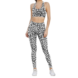Leggings de yoga taille haute à imprimé léopard avec poches, longueur intégrale, sans couture, en spandex et polyester, extensibles, vêtements de sport pour femmes - Product Image 4
