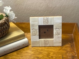Handcrafted Carved Bone Inlay Photo Frame Luxury Decorative Picture Frame Floral Bone <b>Mosaic</b> Tabletop Display Frame Custom Hand - Product Image 6