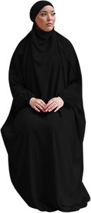 Abaya noire vintage islamique pour la prière, le Hajj et l'Omra, Kaftan Abayas Hijab respirant pour filles - Product Image 2