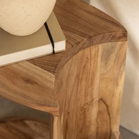 Table de chevet en bois structurel Vandana Amber 45x30 cm
