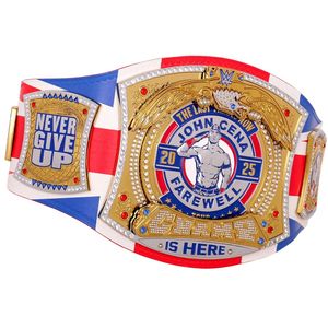 John Cena Farewell WWE Championship Belt Custom Engraved Red & White Title Belt for WWE Fans Never Give Up Wrestling - Product Image 4