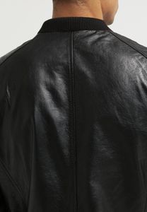 <b>Men's</b> Winter Casual <b>Leather</b> <b>Jacket</b> with Front Logo Breathable & Quick Dry Heated Windproof Thick <b>Faux</b> Fur Lining - Product Image 3