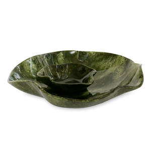 Bol de service en résine fait main, sans plomb, écologique, design classique, motif marbré aigue-marine, poli, pour cuisine, buffet, hôtel, fête - Product Image 5