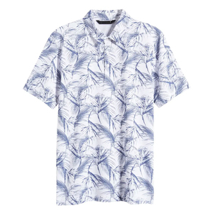 Chemise boutonnée décontractée pour homme avec logo personnalisé, impression numérique, coupe ajustée, tricotée, manches courtes, OEM, polyester/coton écologique, séchage rapide - Product Image 5