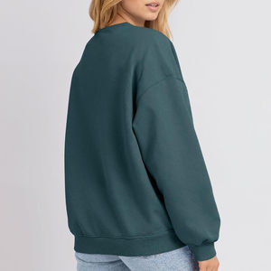 Sweat-shirt tendance décontracté de couleur unie, personnalisable, coupe ample, avec logo brodé sur le devant, col rond, à prix avantageux - Product Image 2