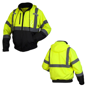 Men's <b>Hi</b> <b>Vis</b> Reflective Safety Winter <b>Jacket</b> Premium Fleece High Visibility Work Wear <b>Waterproof</b> Working Men's <b>Jacket</b> - Product Image 6