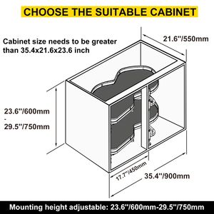 Meuble de rangement de cuisine à 2 niveaux avec plateau pivotant pour coin aveugle, 36 pouces, fermeture douce, organisateur de placard Cloud Blind - Product Image 6