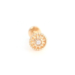 14K Solid Gold Round CVD Diamond Labret Tier-1 Source | Precision CNC Factory | 16G 18G Internal Threaded Flat <b>Back</b> <b>Earring</b> Bulk - Product Image 1