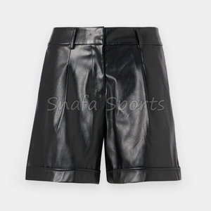 Shorts de Cuero para Mujer al Por Mayor con Logotipo Personalizado, Cintura Alta, con Bolsillo, Transpirables, Casuales, en Venta - Product Image 5