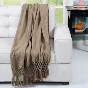 Manta Decorativa de Algodón 100% Tejida con Flecos de Diseño – Manta Boho con Borlas para Sofá - Product Image 3