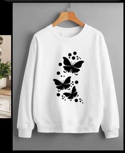 เสื้อสเวตเชิ้ตคอกลมสีดำแบบยูนิเซ็กซ์ พิมพ์ลายผีเสื้อ ทรงปกติ สวมใส่สบาย เหมาะสำหรับฤดูหนาว ผลิตจากวัสดุถักทอที่เป็นมิตรต่อสิ่งแวดล้อม ระบายอากาศได้ดี - Product Image 3