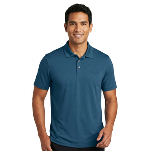 Men's <b>Blue</b> Short Sleeve <b>Polo</b> <b>Shirt</b> Embroidered Logo Knitted Breathable Casual Wear - Product Image 2