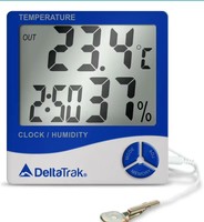 Termometer DELTATRAK - Termo-Higrometer Model 13309 dengan Layar Jumbo untuk Dipasang di Dinding