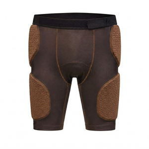 customize Adult American Football brown Compression <b>Padded</b> Shorts Impact Gear Durable for Maximum Safety athletic OEM - Product Image 1
