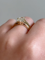 Cincin Solitaire Berlian Buatan Laboratorium Potongan Cushion 2 CT dengan Band Lebar, Bersertifikat IGI