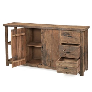 Rustic Solid Wood Living Room <b>Cabinet</b> with 5 Drawers and 3 Shelves Antique <b>Storage</b> Furniture for Home School <b>Bedroom</b> Use - Product Image 3