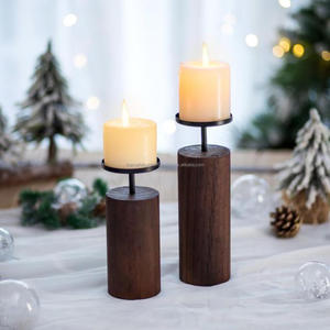 Decorate This Christmas With Our High Enamel Wooden Pine Tree <b>Candle</b> Holder Pillars S/2 Decorative Natural <b>Candle</b> Holder <b>Set</b> - Product Image 3