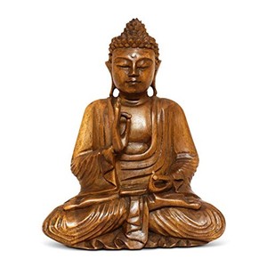 Sculpture de Bouddha en teck artisanal pour la méditation - Vente en gros depuis l'Inde - Product Image 2