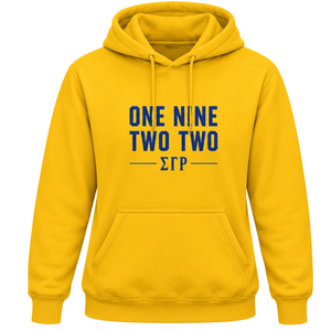 Sudadera con Capucha Universitaria para Mujer Sigma Gamma Rho, Sudadera Amarilla con Gráficos de la Hermandad, Sudadera con Letras Griegas, Moda Casual Universitaria Personalizada - Product Image 1