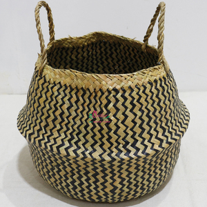 Panier de rangement en jonc de mer fait main, écologique, multifonctionnel, couleur personnalisée, design personnalisé - Product Image 4