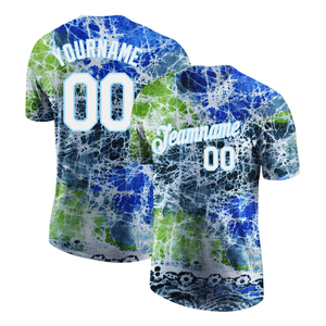 เสื้อฟุตบอลลายกราฟฟิตีคุณภาพสูง ระบายอากาศได้ดี ผลิตจากโพลีเอสเตอร์ 100% เสื้อยืดพิมพ์ลาย ชุดทีมฟุตบอลแบบกำหนดเอง - Product Image 1