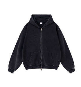 Men's Oversized Hooded Sweatshirt Solid Color Cotton Fleece Casual Pullover Blue Pocket Design Autumn Wear - Product Image 2