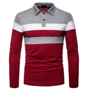 Camisa de Manga Larga para Hombre con Bloques de Color y Cuello Camisero, Tejida, de Secado Rápido, con Logotipo Personalizado OEM - Product Image 3