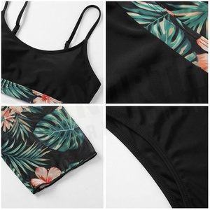 Ensemble de yoga 2 pièces imprimé papillon bleu avec finition dorée, body à col en V profond et jupe portefeuille longueur genou - Product Image 6