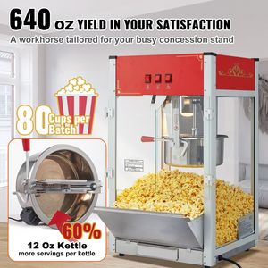 Macchina per Popcorn da Banco 1440W, Pentola da 12 Oz in Vetro Temperato, Capacità 80 Tazze/Lotto, per Mais Crudo da 8 Oz, Perfetta Macchina per Popcorn - Product Image 3