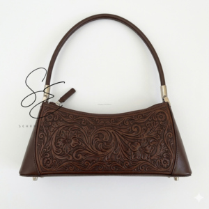 Bolso de Hombro de Cuero Genuino Repujado Vintage para Mujer, Bolso de Mano con Asa Superior y Diseño Floral, Bolsos de Diseñador Personalizados de Boutique - Product Image 2