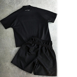 2026 Men's <b>Knitted</b> 100% Cotton T-Shirt <b>Sets</b> with Rhinestone Patch Work Perfect Hot Selling Summer Customized Casual Wear - Product Image 3