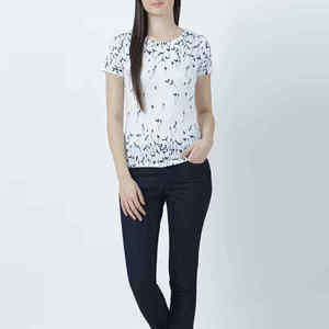 T-shirt d'été pour femme à col rond imprimé par sublimation, léger, coupe ajustée, imprimé par transfert thermique - Product Image 6