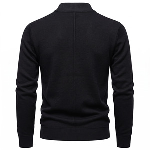 <b>Men's</b> Solid Color Quarter Zip Pullover <b>Sweater</b> Long Sleeve <b>Turtleneck</b> Knit Wool Acrylic Anti-Pilling Winter Wear - Product Image 2