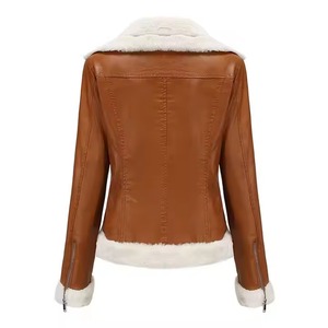 Veste en cuir véritable à la mode d'hiver conçue sur mesure pour femmes col montant et fermeture à glissière caractéristique respirante - Product Image 6