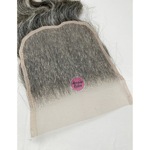 Arrow Exim Cheveux Indiens Gris Naturels pour Closure en Dentelle 5x5, Ondulation Naturelle, Remy, Densité 100%, Raie Centrale, Nœuds Invisibles - Product Image 6