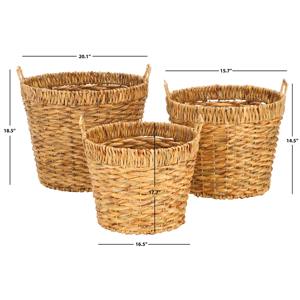 Ensemble de 3 paniers de rangement en jacinthe d'eau, faits à la main, vente en gros, écologiques, fabriqués au Vietnam - Product Image 3