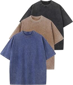 Camisetas Casuales de Jersey 100% Algodón para Hombre, Transpirables, de Punto, Manga Corta, Corte Holgado, Conjunto de Camisetas - Product Image 5