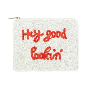 Beaded Golf Flag Coin Pouch Square Embroidered <b>Canvas</b> <b>Mini</b> Wallet for Coins and Small Accessories Casual Style - Product Image 2
