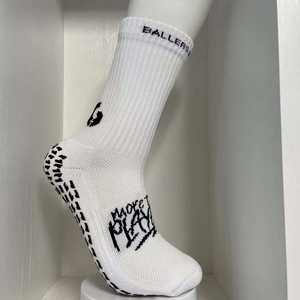 Chaussettes de sport tricotées mi-mollet en coton, polyester et élasthanne, durables, respirantes, jacquard sportif, logo personnalisé, antidérapantes - Product Image 1