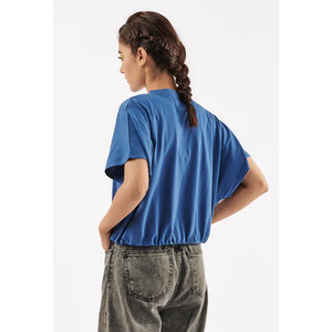 Camiseta Corta Moderna para Mujer, Holgada, de Algodón, Manga Corta, Lisa, Estilo Urbano, con Estampado Personalizado - Product Image 4