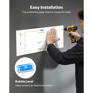 Heavy Duty 2-Tier Wall Mounted Garage Shelving Unit 2x4 ft Steel <b>Shelves</b> with <b>Hooks</b> 24x48 Inch Per <b>Shelf</b> - Product Image 5