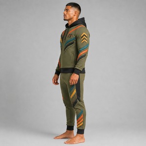 Conjunto Deportivo para Hombre, Estilo Urbano, con Estampado Puff, Tela Gruesa, Corte Holgado, Estampado Tridimensional Elegante, Ideal para Coleccionistas de Moda - Product Image 3