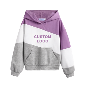 เสื้อฮู้ดโลโก้สั่งทำได้ ยูนิเซ็กซ์ สีทูโทน ม่วง ขาว เทา ผ้าเฟรนช์เทอร์รี่ สวมใส่สบายๆ สำหรับฤดูใบไม้ร่วง มีกระเป๋าหน้า พร้อมลายพิมพ์ - Product Image 1