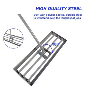Râteau de nivellement de pelouse robuste à long manche de 79,5 cm pour jardin, terrain de golf, nivellement de compost et de sable – Outil polyvalent et robuste - Product Image 3
